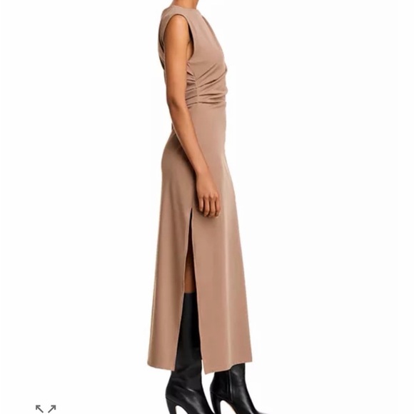 Bloomingdale's Line & Dot Tan Midi Dress - NWT Size Small - Picture 6 of 9
